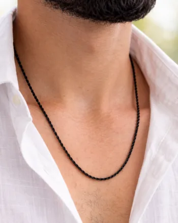 Double Black Stainless Steel Men's Necklace
