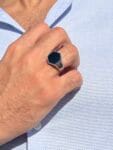 Hexagon Stainless Steel Silver Men’s Ring