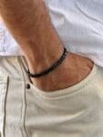 men black stainless steel bracelet