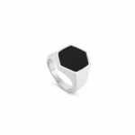 High-quality hexagon stainless steel silver men ring designed for modern style and everyday wear in Egypt by ALLE.