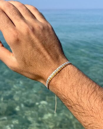 orange white fabric bracelet for men Egypt adjustable