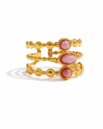 pink stone layered ring for women Egypt