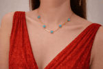 Turquoise stone women necklace designed for elegant style and everyday wear in Egypt.