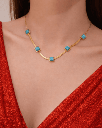 Turquoise stone women necklace designed for elegant style and everyday wear in Egypt.