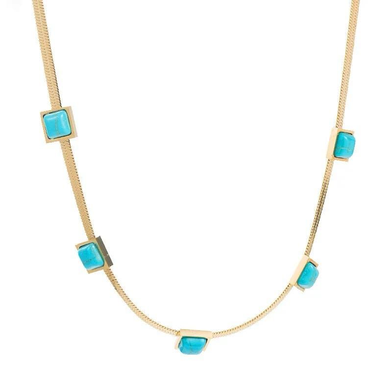 turquoise-stone-necklace-women-egypt Turquoise stone women necklace designed for elegant style and everyday wear in Egypt.