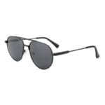 Black Round Stainless Steel Men’s Sunglasses