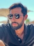 Black Round Stainless Steel Men’s Sunglasses