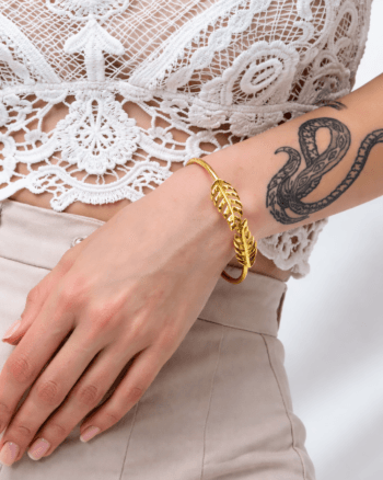 gold double leaf bracelet for women elegant jewelry Egypt