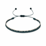 Dark Green White Fabric Men's Bracelet