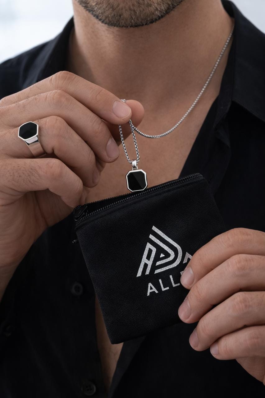 Men Black pendant stainless steel necklace black pendant stainless steel necklace for men Egypt