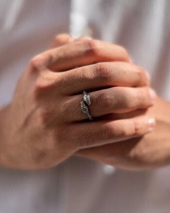 Snake stainless steel mens ring