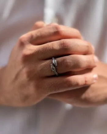 Snake stainless steel mens ring