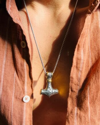 gold hammer pendant necklace for men Egypt stainless steel