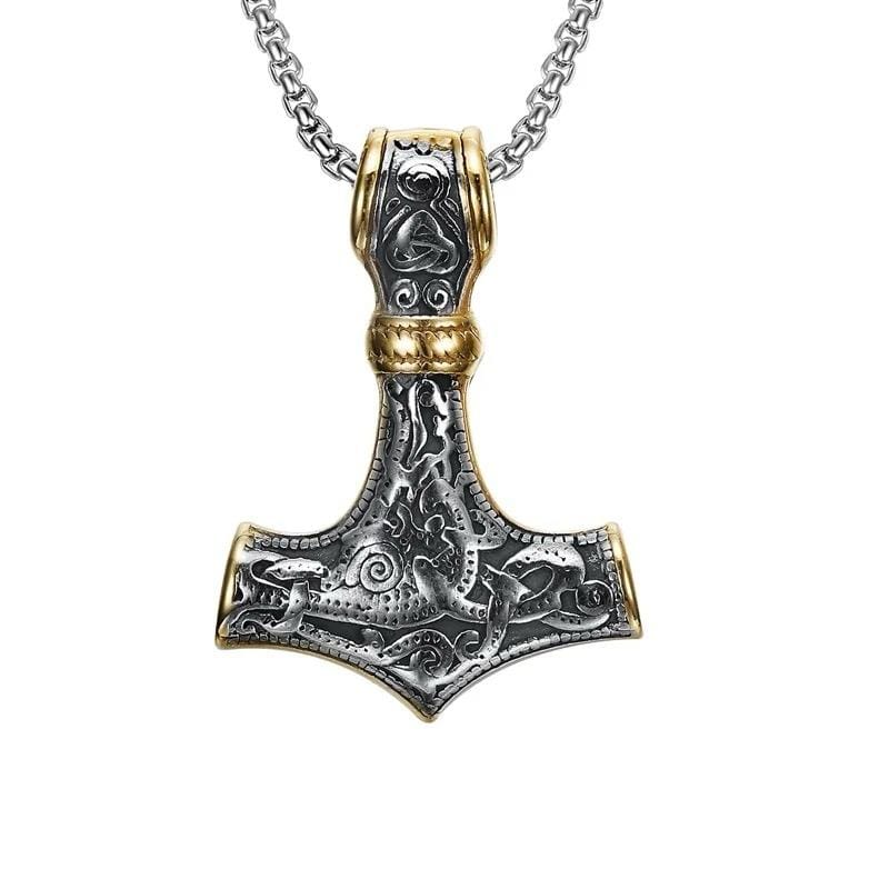 gold-hammer-pendant-necklace-men-egypt. gold hammer pendant necklace for men Egypt stainless steel