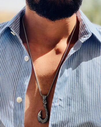 hook pendant necklace for men Egypt stainless steel