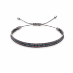 Grey_red_Fabric Men’s Bracelet