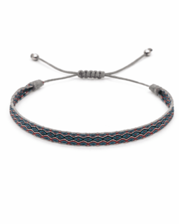 Grey_red_Fabric Men's Bracelet