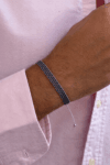 Grey_red_Fabric Men’s Bracelet