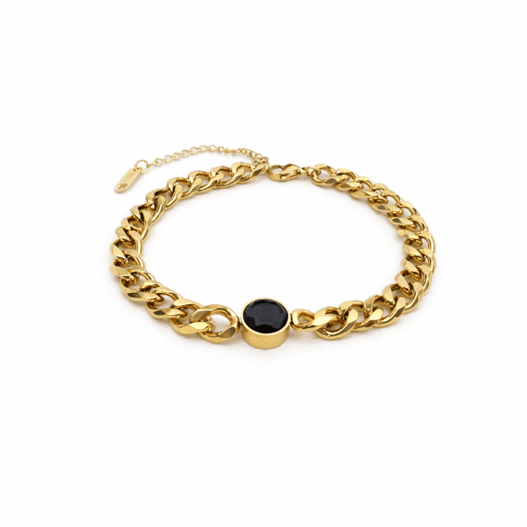 black-onyx-gold-bracelet-women-egypt Black onyx gold chain bracelet for women