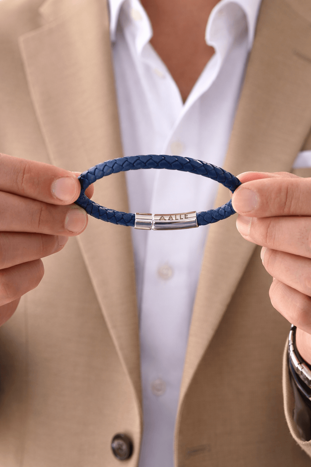 blue-leather-bracelet-men-egypt blue leather bracelet for men Egypt stylish accessory