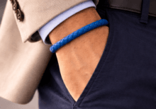blue leather bracelet for men Egypt stylish accessory