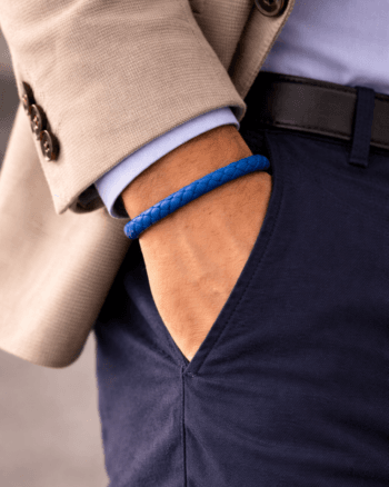 blue leather bracelet for men Egypt stylish accessory