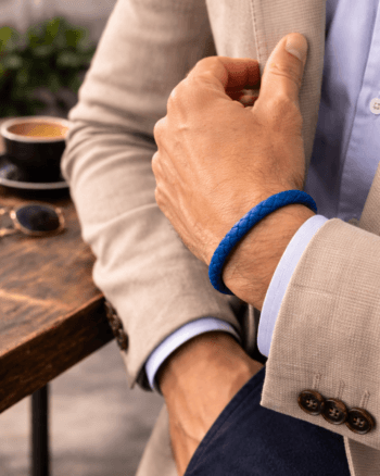 blue leather bracelet for men Egypt stylish accessory