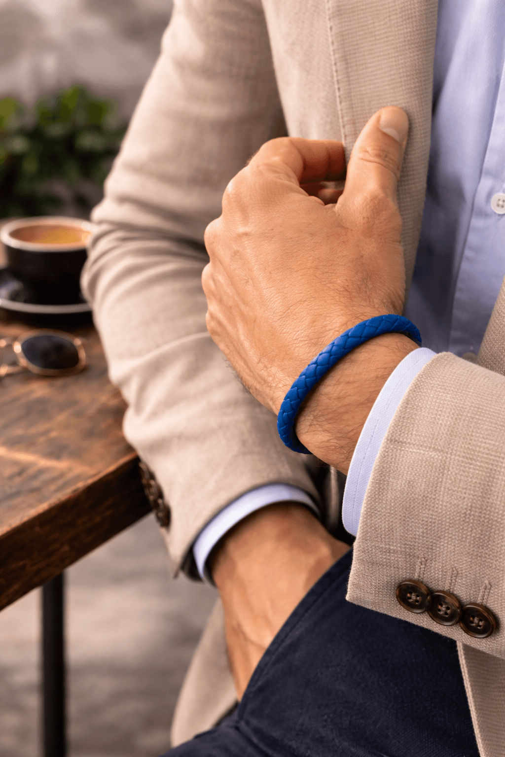 blue-leather-bracelet- men-egypt.jpg blue leather bracelet for men Egypt stylish accessory