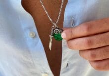 Dagger Malachite Stone Necklace for Men