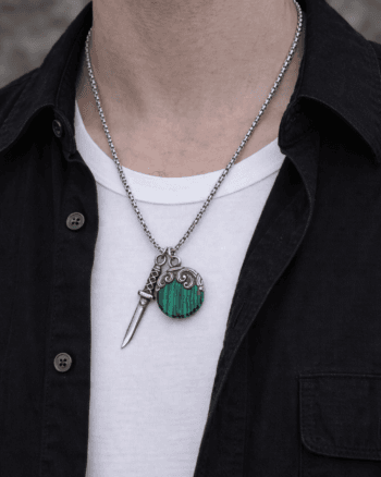 dagger malachite stone necklace for men Egypt