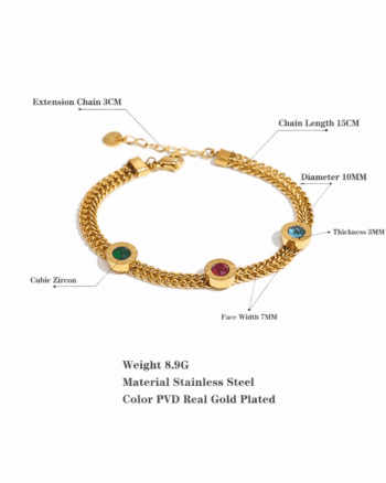 Gold Cubic Zirconia Bracelet for Women