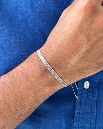 grey-pattern-fabric-mens-bracelet-egypt