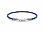 blue genuine leather bracelet for men with stainless steel clasp Egypt