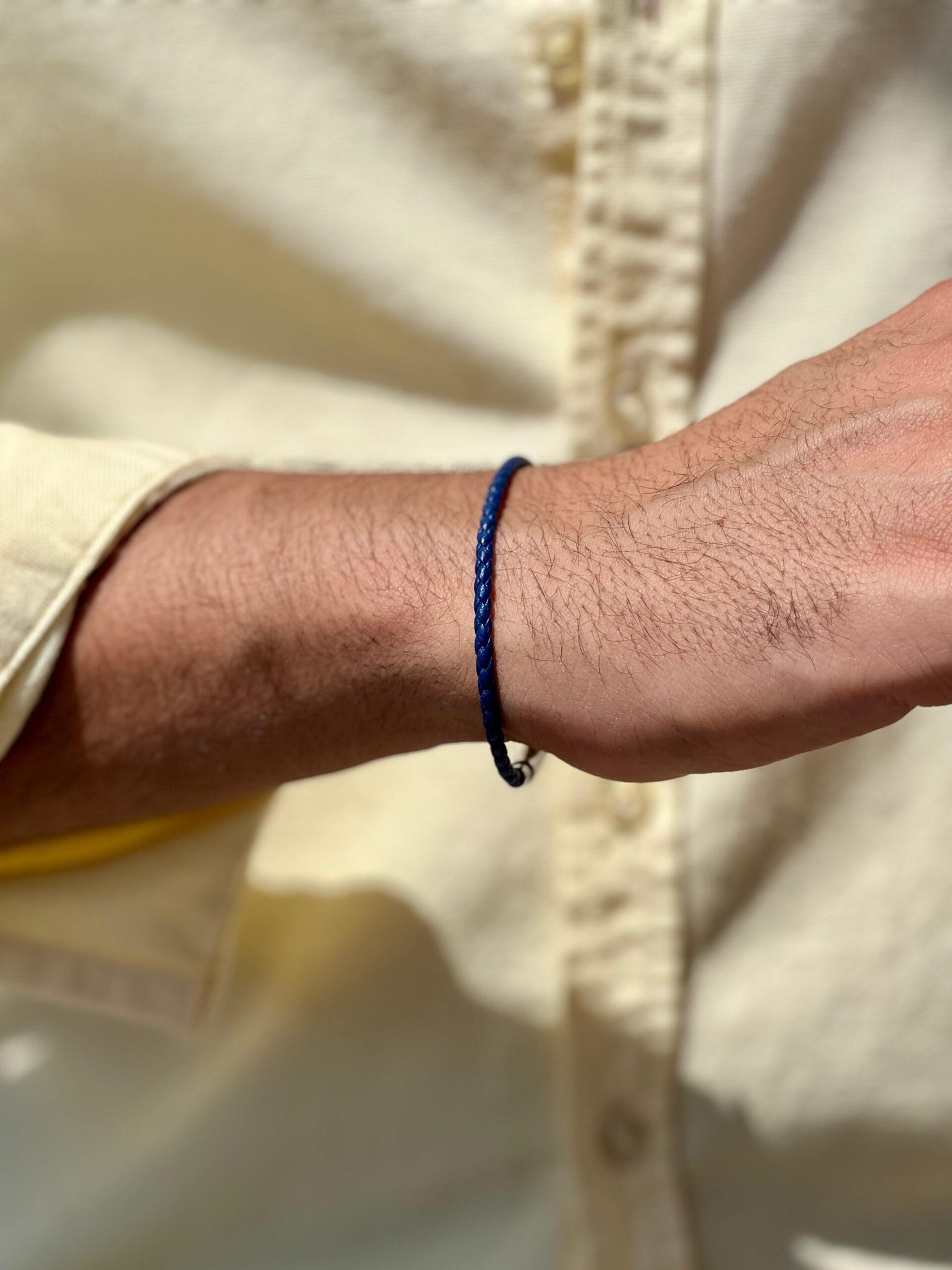 blue-genuine--leather-bracelet-men-egypt blue genuine leather bracelet for men with stainless steel clasp Egypt