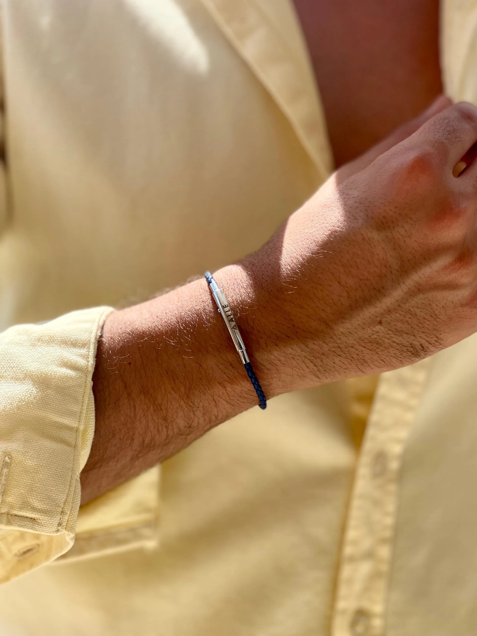 blue--genuine-leather-bracelet-men-egypt blue genuine leather bracelet for men with stainless steel clasp Egypt