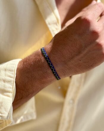 blue green pattern fabric bracelet for men Egypt