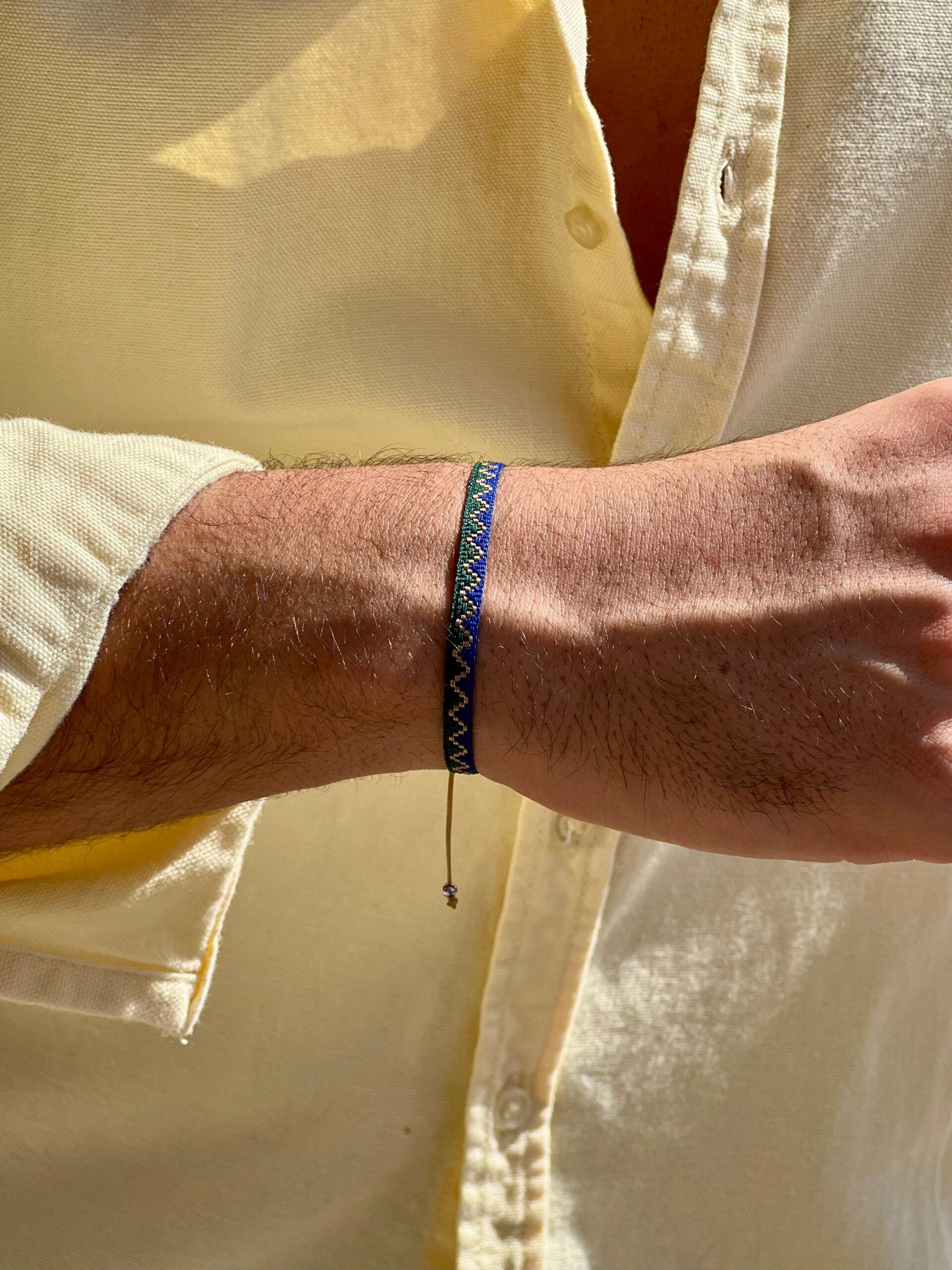 blue-green -pattern-fabric-bracelet-men-egypt blue green pattern fabric bracelet for men Egypt