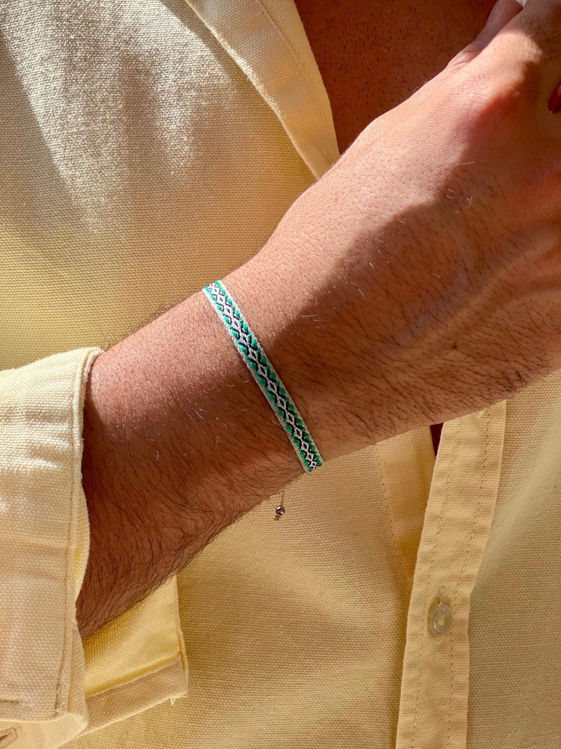green-grey-pattern-fabric-bracelet-men-egypt green grey pattern fabric bracelet for men Egypt