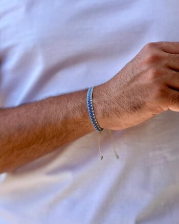 light blue waves fabric bracelet for men Egypt