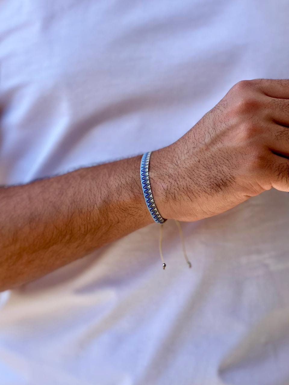light-blue-waves-fabric-bracelet-men-egypt light blue waves fabric bracelet for men Egypt