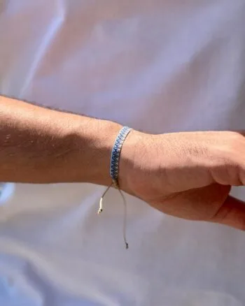 light blue waves fabric bracelet for men Egypt
