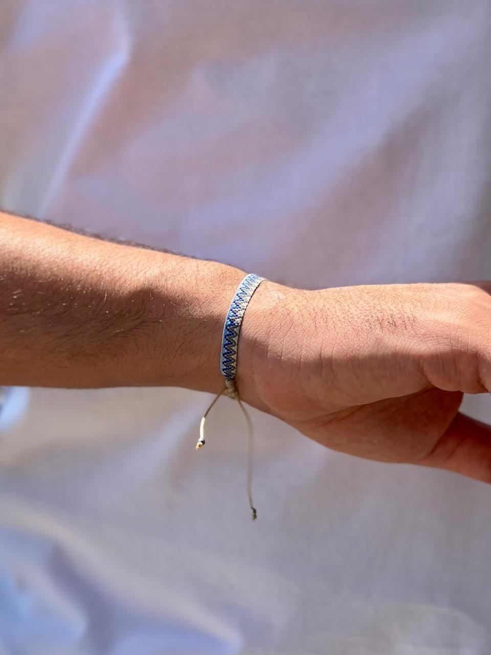light-blue-waves-fabric-bracelet-men-egypt light blue waves fabric bracelet for men Egypt