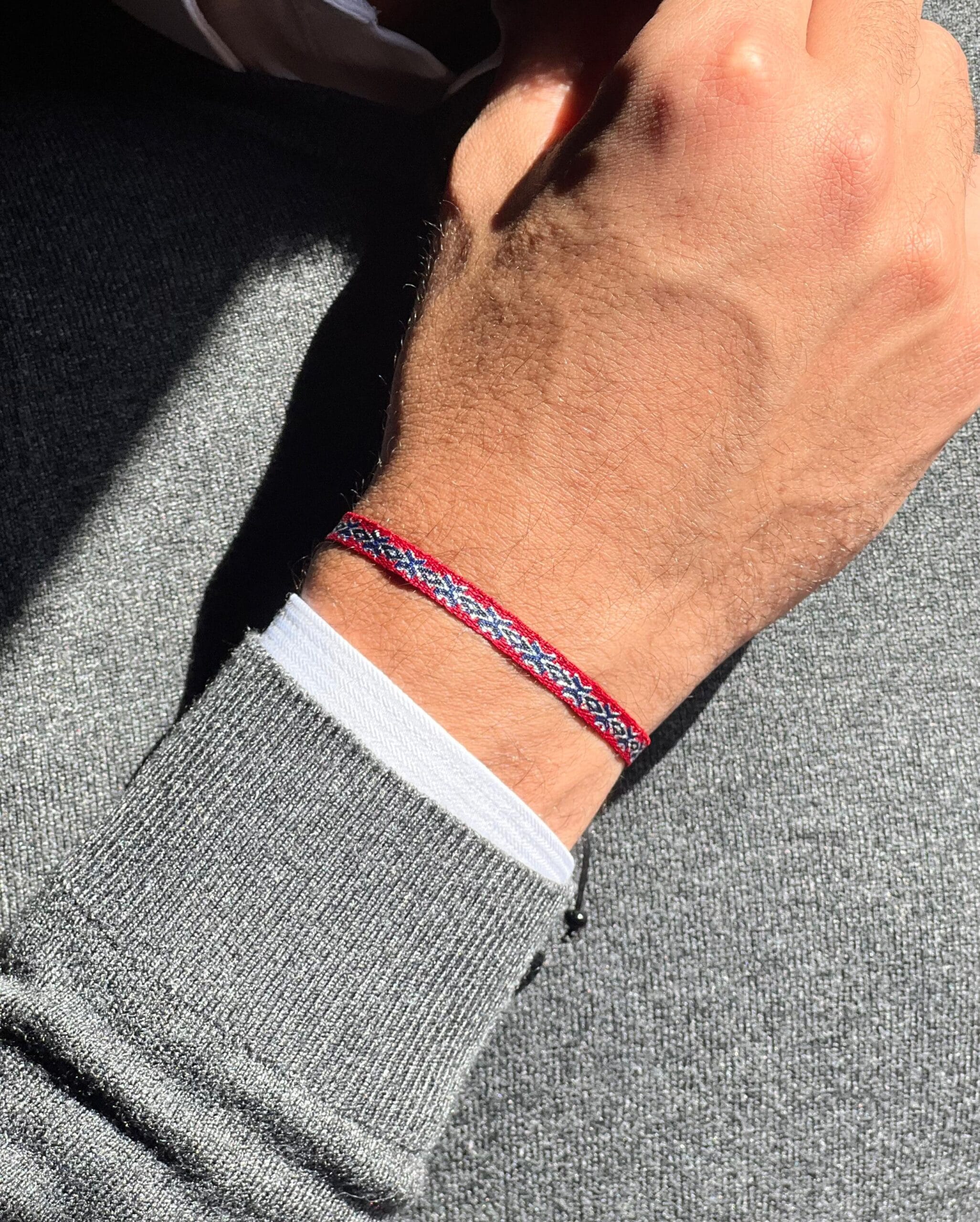 red-black-pattern-fabric-bracelet-men-egypt