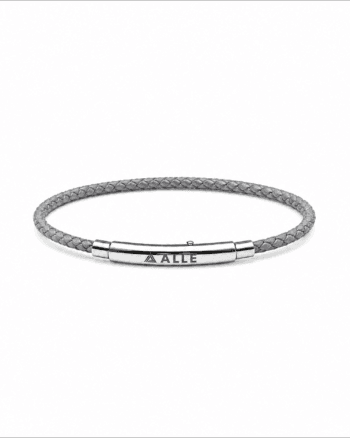 Grey genuine leather bracelet for men with stainless steel clasp Egypt