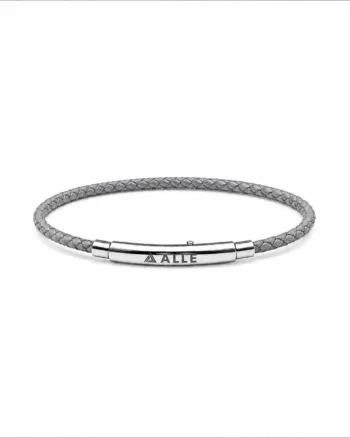 Grey genuine leather bracelet for men with stainless steel clasp Egypt