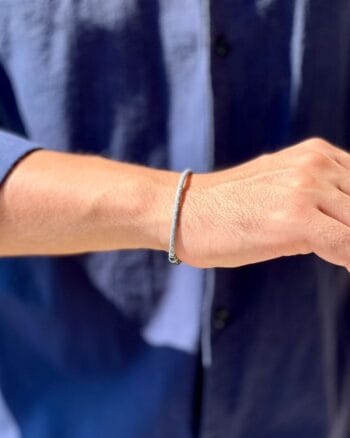 Grey genuine leather bracelet for men with stainless steel clasp Egypt